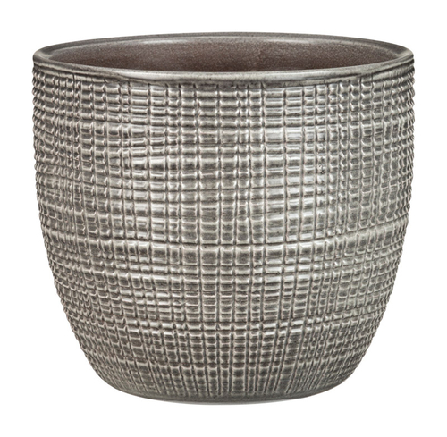 Scheurich 7803331 6.75 in. x 7.5 in. Dia. Gray Ceramic Vase Flower Pot