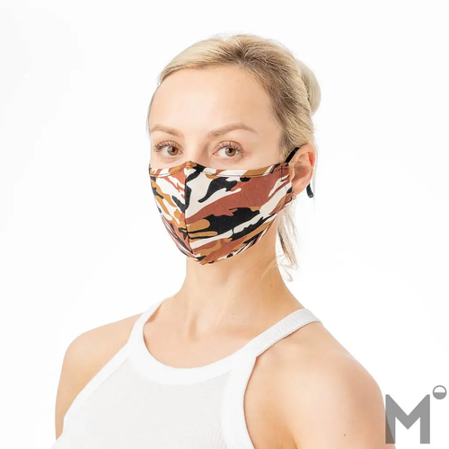 Brown Camo Print Face Mask