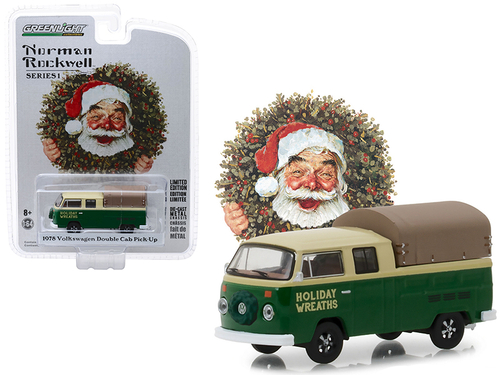 1978 Volkswagen Double Cab Pickup with Canopy \Holiday Wreaths\" Green