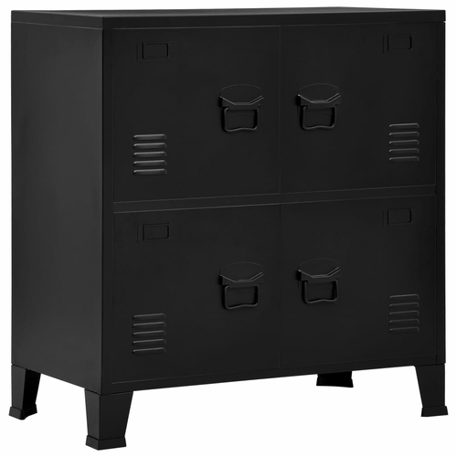 Filing Cabinet with 4 Doors Industrial Black 29.5"x15.7"x31.5" Steel