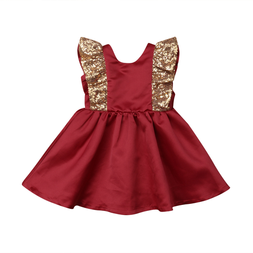 Little Girls Summer Princess Sequins Dress Toddler