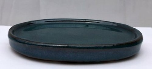 Blue Ceramic Humidity / Drip Tray - Oval6.5" x 5.0" x .5"OD6.0" x 4.0"