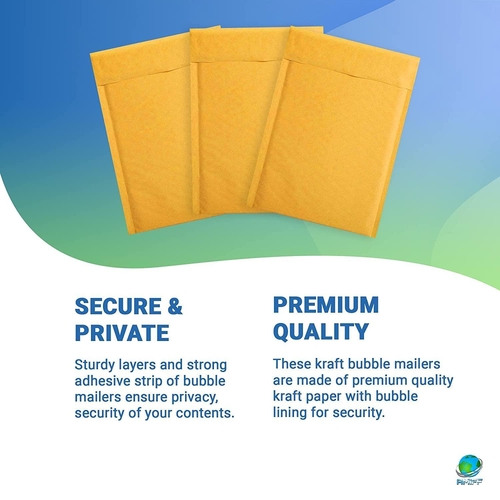 Pack of 20 Yellow Kraft Bubble Mailers 8.5 x 13 Paper Cushion Padded