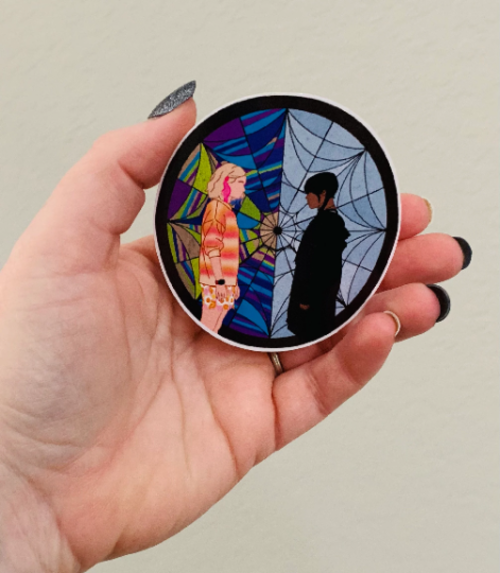 Stained Glass-Wednesday Addams Sticker/Magnet