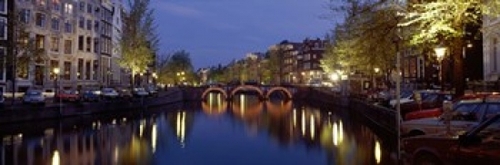 Night View Along Canal Amsterdam The Netherlands Poster Print by  - 36