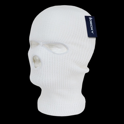 Decky 970-WHT Face Mask 3 Holes Beanie- White