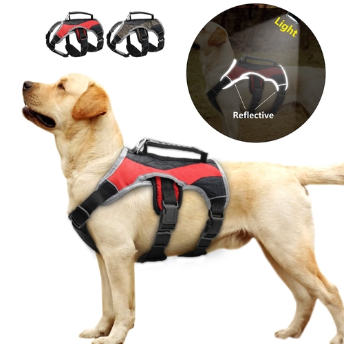 Reflective Nylon Large Dog K9 Harness Mesh Padded