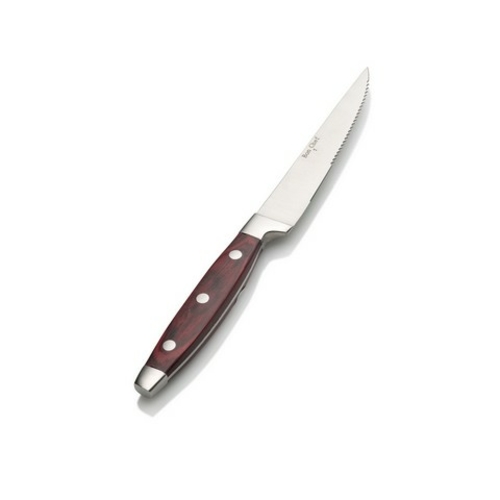 Bon Chef S938 9 in. Elegant Steak Knife with Pakka Wood Handle, Pa