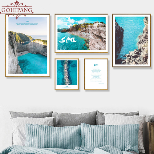Nordic Posters And Prints Blue Sea Beach