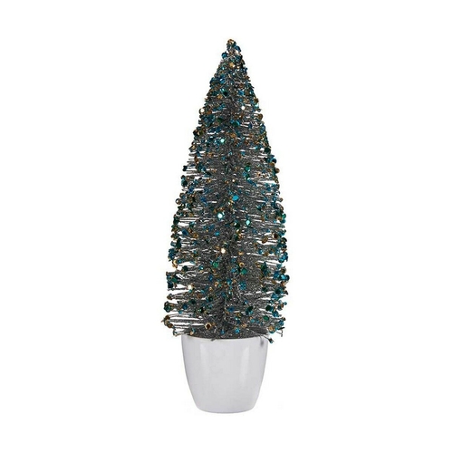 Christmas Tree Medium 10 x 33 x 10 cm Blue Golden Plastic