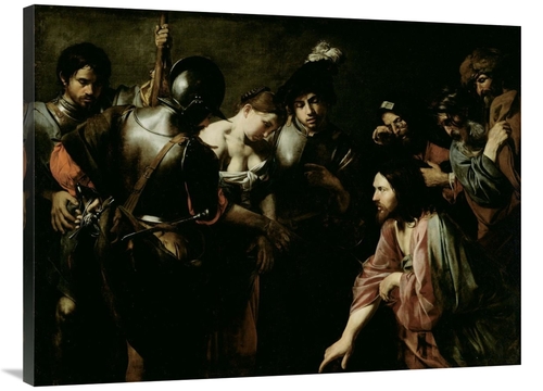 Global Gallery GCS-456793-3040-142 30 x 40 in. Christ & the Adulteress