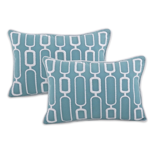SARO 942.A1218BC Geometric Stitched Design Throw Pillow Cover - Set of