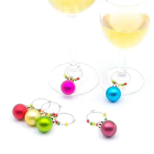 6Pcs/Set Christmas Cute Wine Cup Ring Wine Cups