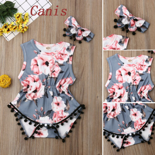 Cute Newborn Baby Girls Clothes Flower Romper