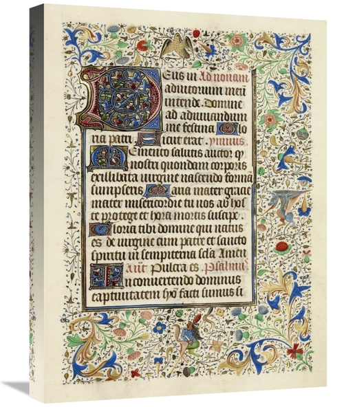 18 x 24 in. Decorated Text Page Art Print - Flemish 15th Century