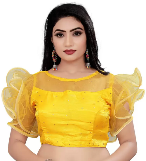 Solid Crop Top For Women And Girls Yellow