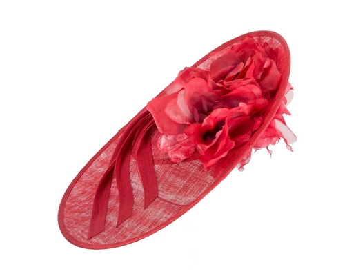 Large red plate racing fascinator