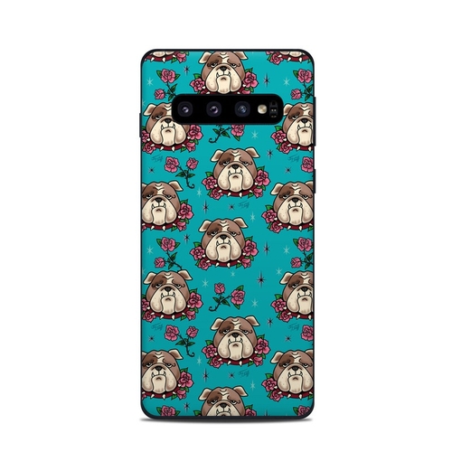 DecalGirl SGS10-DOGROSE Samsung Galaxy S10 Skin - Bulldogs & Roses