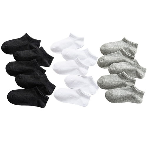 5 Pairs Baby Socks Boys Girls Black White Gray