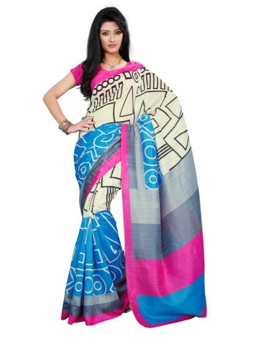 Printed Bhagalpuri Art Silk Saree