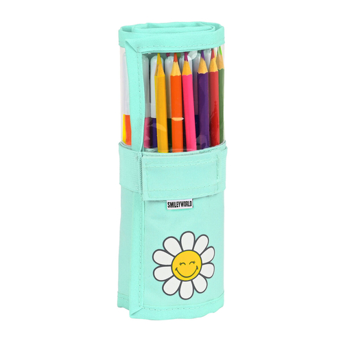 School Case with Accessories Smiley Summer fun Roll-up Turquoise (27