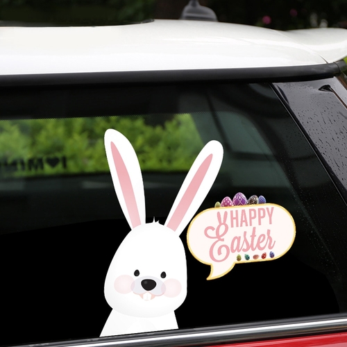 Removable & Reusable Stickers Car Easter Bunny