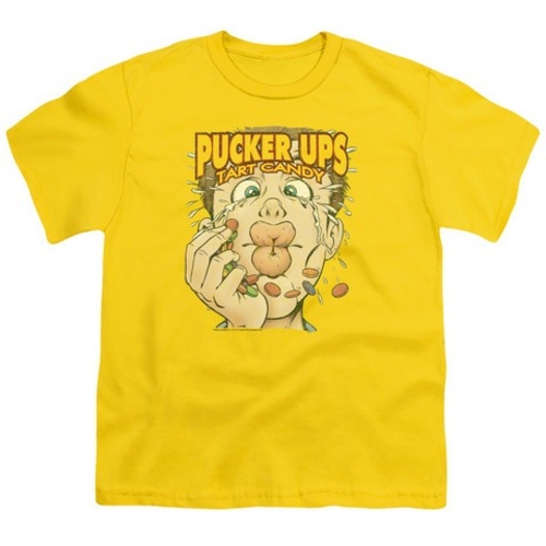 Trevco Dubble Bubble-Pucker Ups - Short Sleeve Youth 18-1 Tee - Yellow