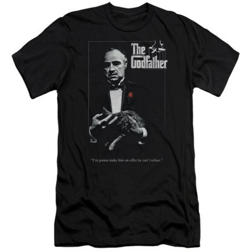 Trevco Godfather-Poster Short Sleeve Adult 30-1 Tee, Black - Mediu