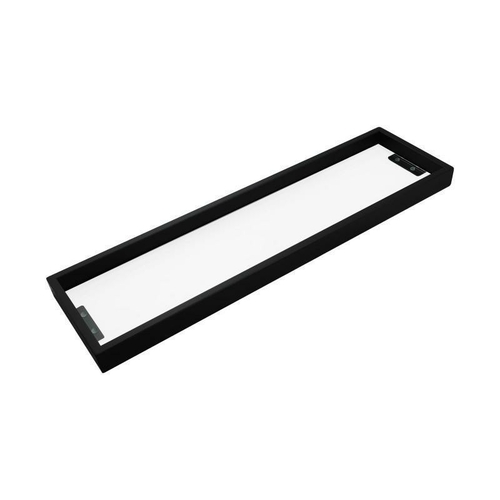 Omar Nero Square Matte Black Glass Shelf 600mm