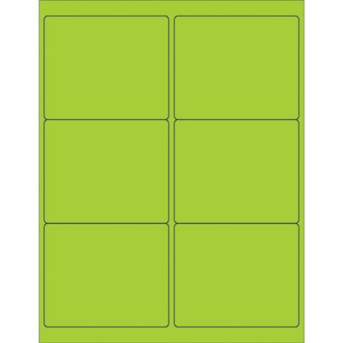 Box Partners LL180GN 4 x 3.33 in. Fluorescent Green Rectangle Laser La