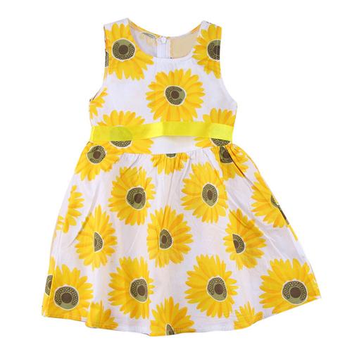 2018 Kids Girls Summer Sunflower Dress Fashion