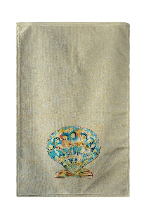 Betsy Drake BT304 30 x 50 in. Teal Scallop Shell Beach Towel