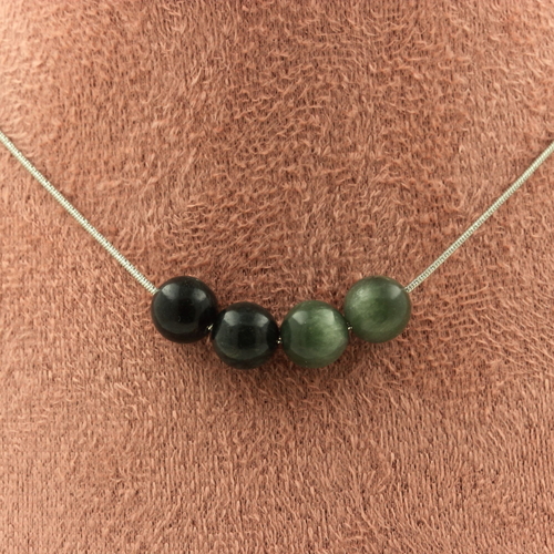 Seraphinite from Russia 8 mm 4 beads necklace