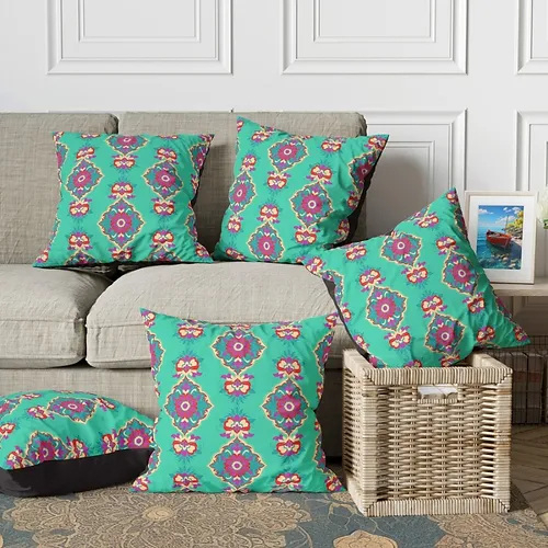 intricately quilted Turquoise Cushions