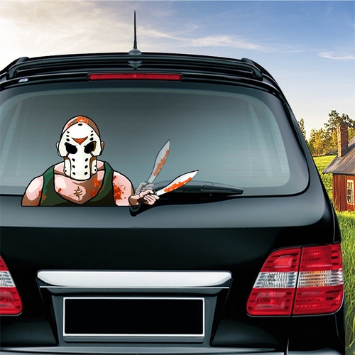 Funny Mask Waving Wiper Decals PVC Rear Window