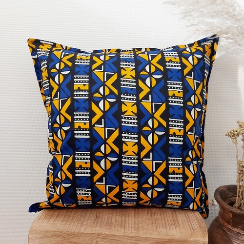 African Print Cushion Cover made from 100% Mudcloth Bogolan Inspired