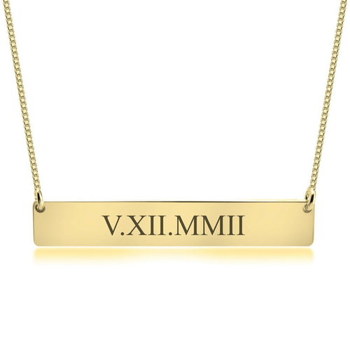 Roman Numeral Date Necklace