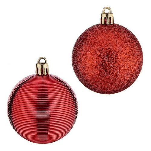 Christmas Baubles Ø 6 cm 8 Units Red PVC