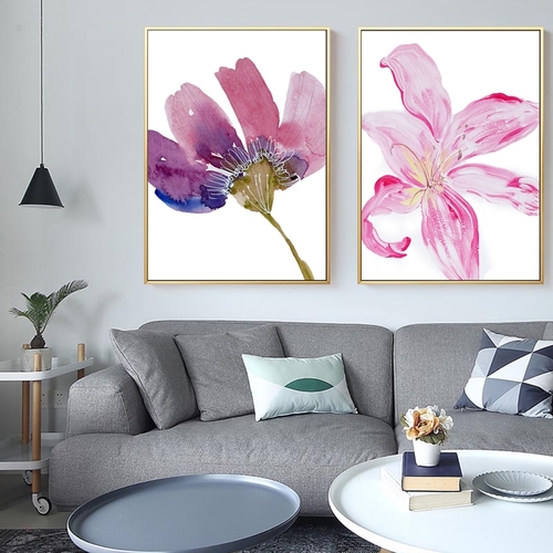Watercolor Flower Wall Art Canvas
