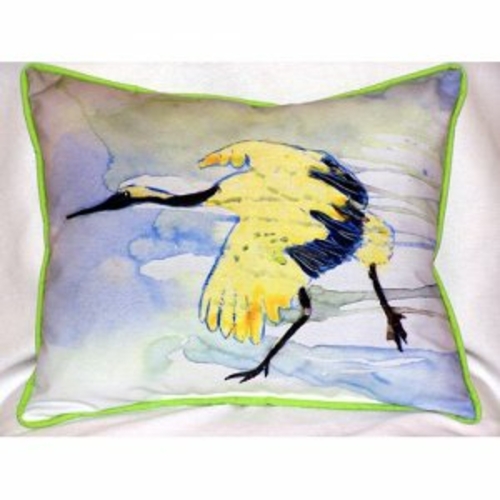 Betsy Drake HJ163 Yellow Crane Indoor & Outdoor Throw Pillow- 16 x 20 