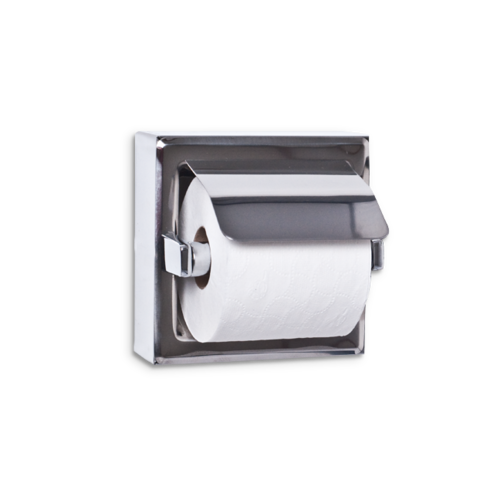 AJW UX71-SF-SM Single Satin Hooded Toilet Tissue Dispenser - Surface M