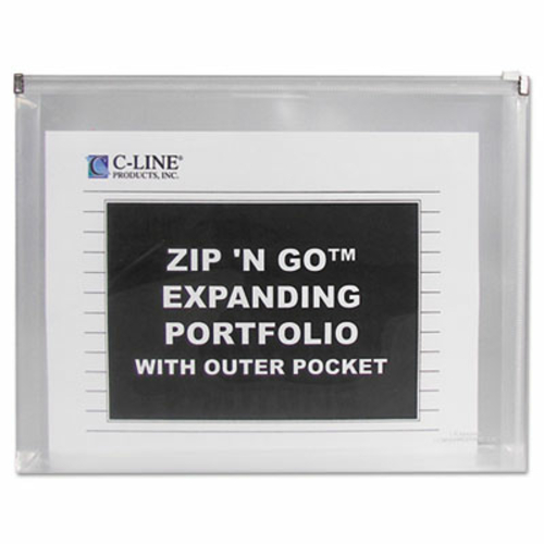 C-Line 48117 Letter Size Zip N Go Expanding Portfolio with Outer Po