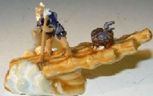 Miniature FigurineMan On Raft Riding WaveFine Detail
