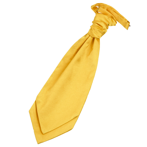 Plain Satin Pre-Tied Ruche Cravat - Marigold