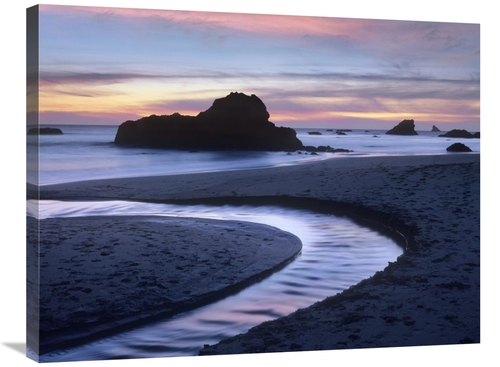 Global Gallery GCS-396529-2432-142 24 x 32 in. Creek Flowing Into Ocea