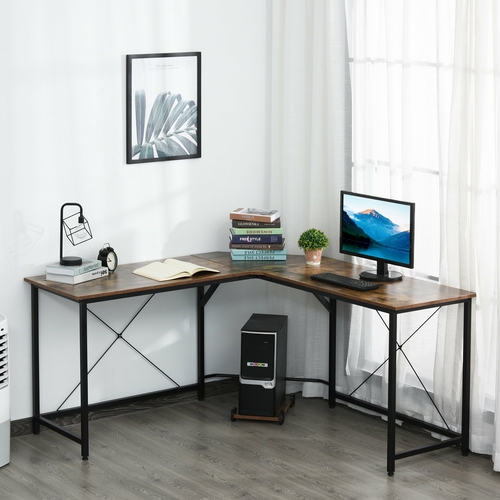 HOMCOM L-Shaped Desk, 59" Corner Computer Desk, Writing Workstation