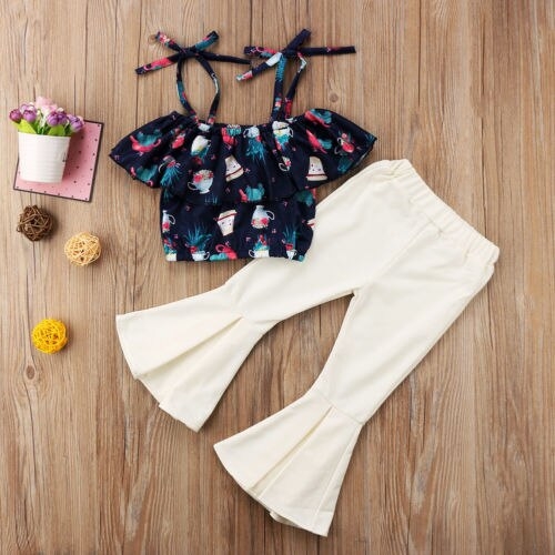 Girls Summer Toddler Kids Girl Off Shoulder Floral