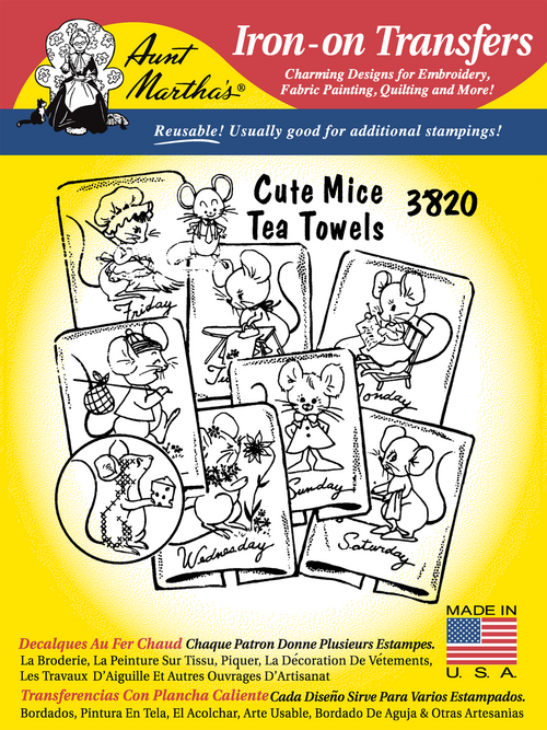 Aunt Martha's #3820 Mice Tea Towels