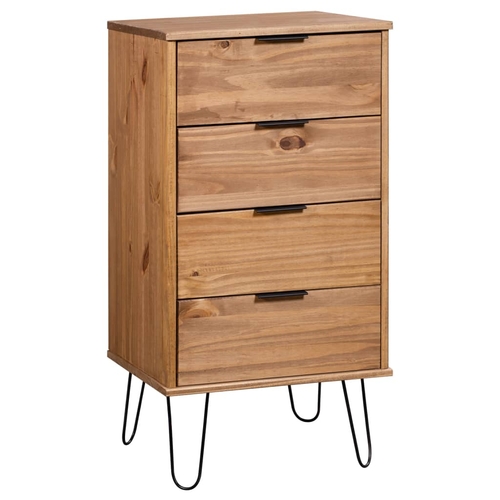 Drawer Cabinet 17.7"x15.6x35.6" Solid Pine Wood