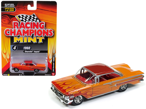 1960 Chevrolet Impala Orange with Red Flames Limited Edition to 3,200